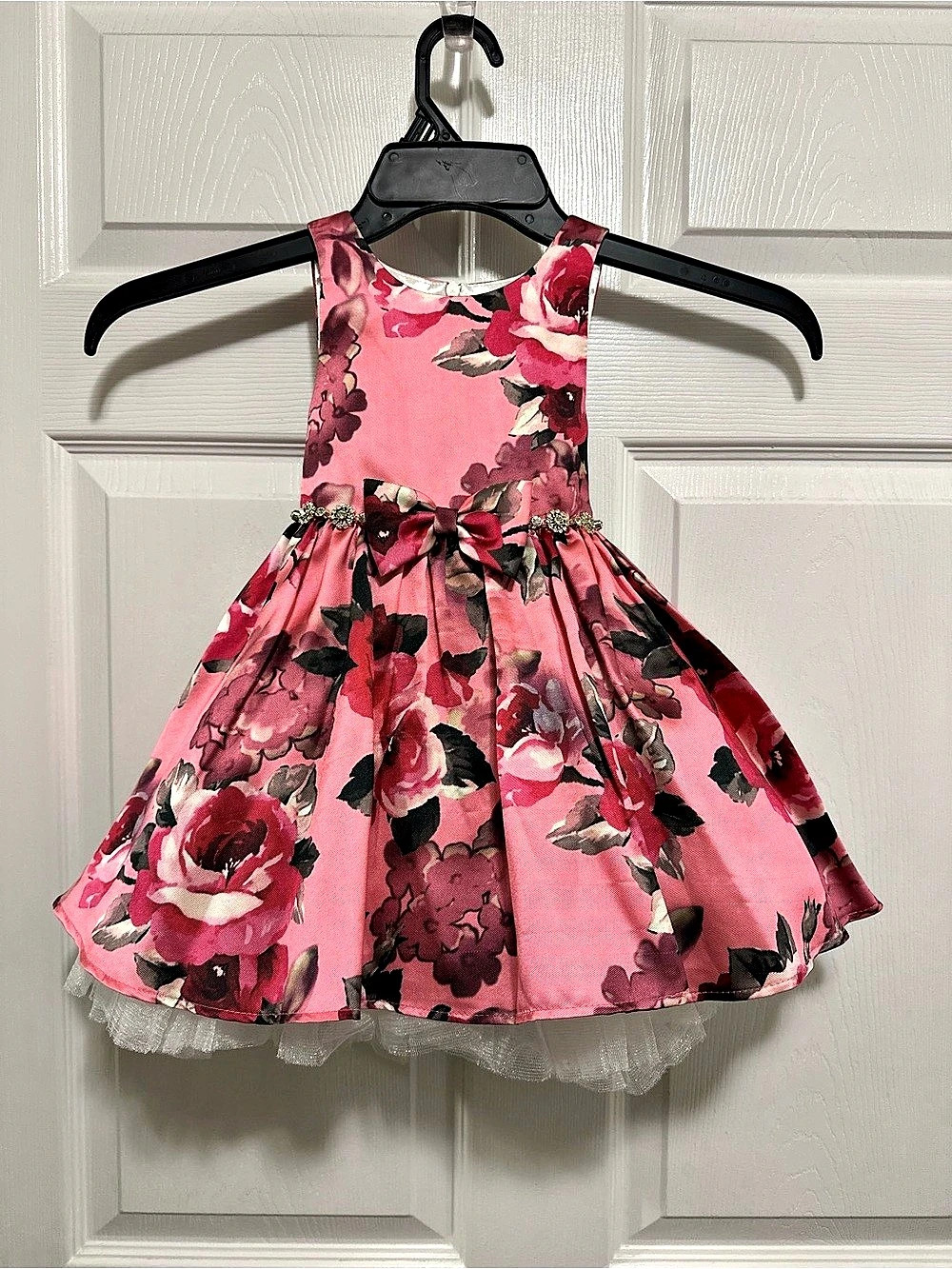 Couture Princess Girls Floral Dress Pink & Red 3T